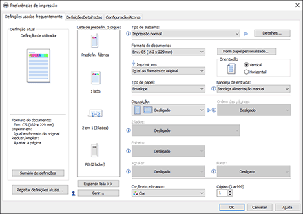 Ilustração do ecrã do driver