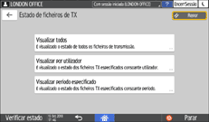 Ilustração do ecrã do painel de operação