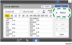 Ilustração do ecrã do painel de operação