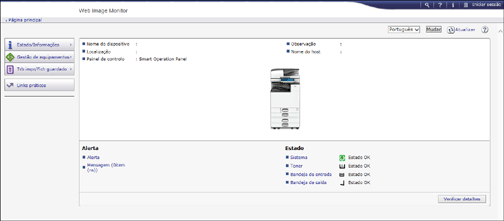 Ilustração do ecrã do web browser