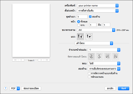 ภาพประกอบหน้าจอไดรฟ์เวอร์