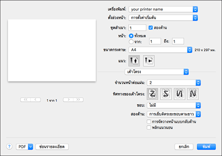 ภาพประกอบหน้าจอไดรฟ์เวอร์