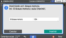 Ilustración de la pantalla del panel de mandos