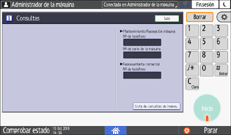 Ilustración de la pantalla del panel de mandos