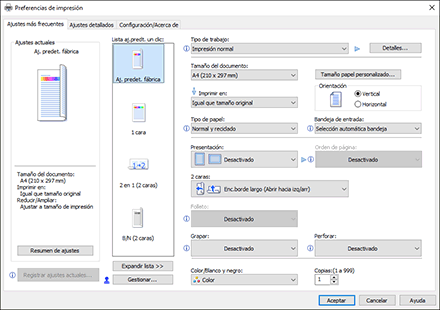 Ilustración de la pantalla del driver