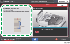 Ilustración de la pantalla del panel de mandos