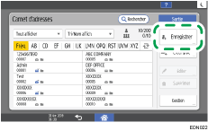 Carnet d'adresses, nom, adresse, numéros, téléphone, télécopieur