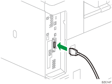 Illustration du raccordement du câble IEEE 1284