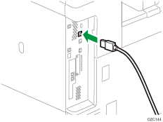 Illustrazione collegamento del cavo di interfaccia USB