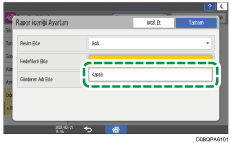 İşletim paneli ekran görseli