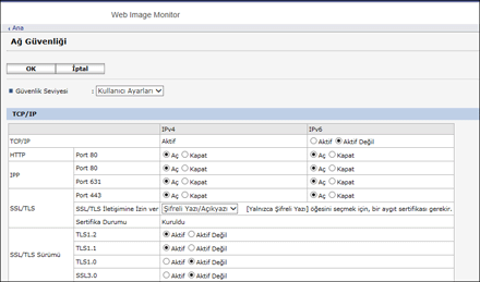 Ağ tarayıcısı ekranı resmi