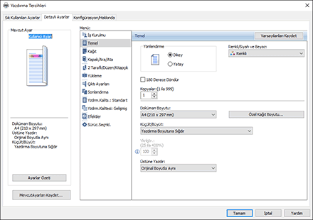 Sürücü ekranı gösterimi