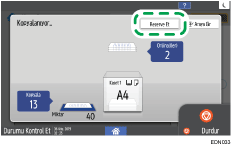 İşletim paneli ekran görseli