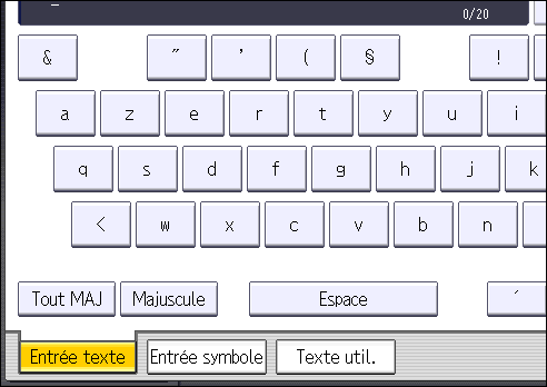 Illustration de l'écran du panneau de commande