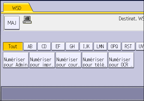 Illustration de l'écran du panneau de commande