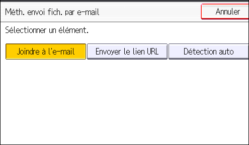 Illustration de l'écran du panneau de commande