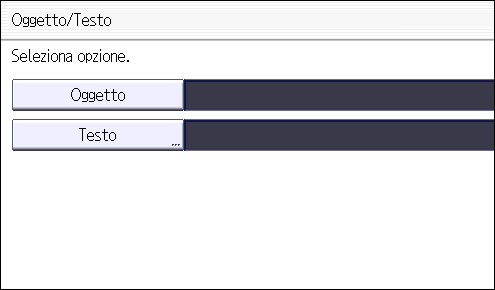 Illustrazione della schermata sul pannello operativo