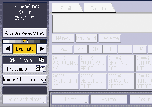 Ilustración de la pantalla del panel de operaciones