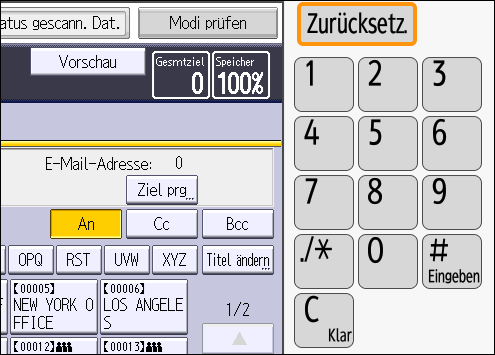 Ilustración de la pantalla del panel de operaciones