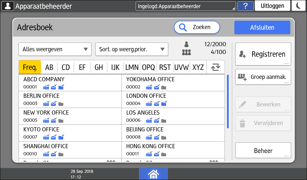 Afbeelding van bedieningspaneel