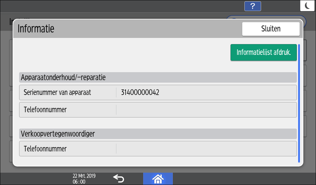 Afbeelding van bedieningspaneel