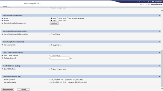 Webbrowser-Bildschirmdarstellung