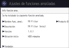 Ilustración de la pantalla del panel de mandos