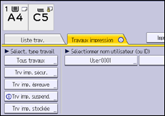 Illustration de l'écran du panneau de commande