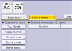 Illustrazione della schermata sul pannello di controllo