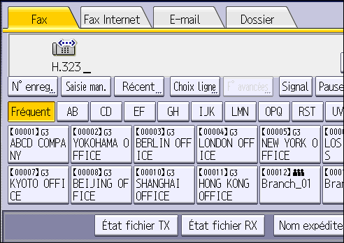 Illustration de l'&eacute;cran du panneau de commande