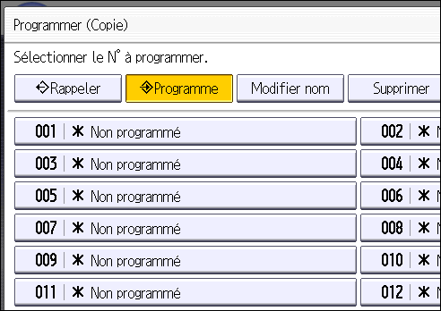 Illustration de l'&eacute;cran du panneau de commande
