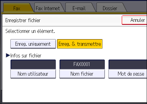Illustration de l'&eacute;cran du panneau de commande