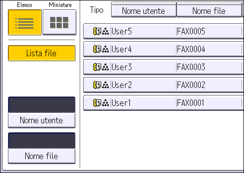 Illustrazione della schermata sul pannello di controllo