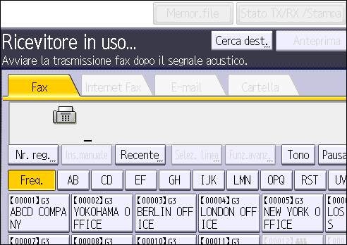Illustrazione della schermata sul pannello di controllo