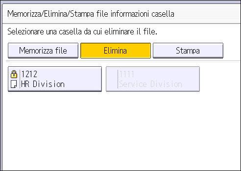 Illustrazione della schermata sul pannello operativo