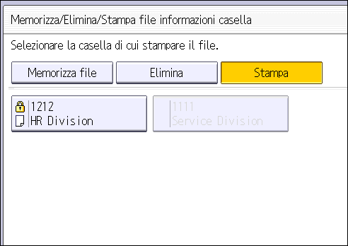 Illustrazione della schermata sul pannello operativo
