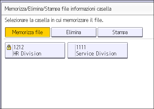 Illustrazione della schermata sul pannello operativo
