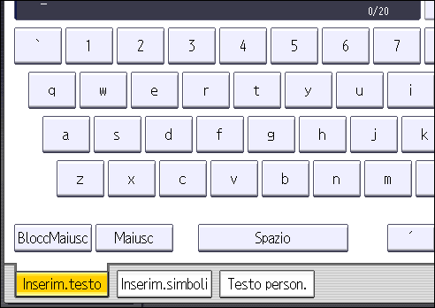 Illustrazione della schermata sul pannello operativo