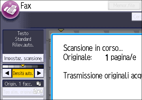 Illustrazione della schermata sul pannello operativo