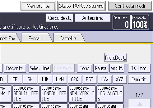 Illustrazione della schermata sul pannello operativo