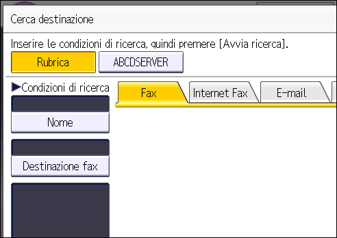 Illustrazione della schermata sul pannello operativo