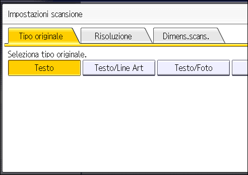 Illustrazione della schermata sul pannello operativo