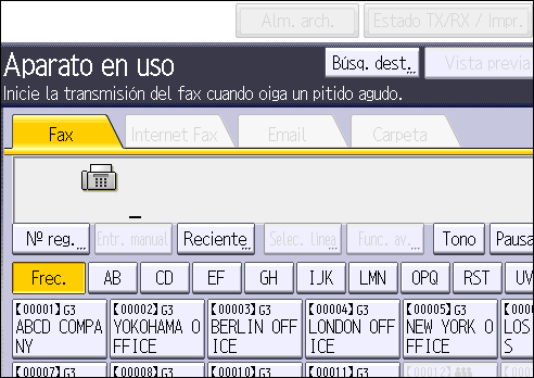 Ilustración de la pantalla del panel de operaciones