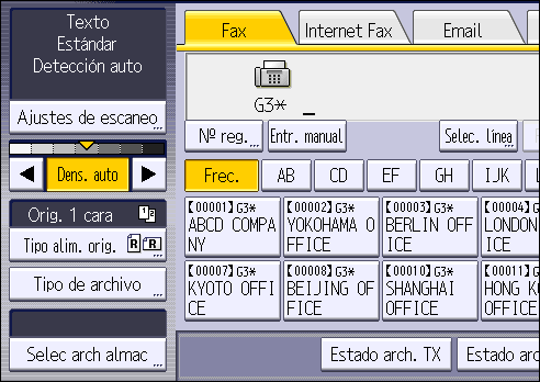Ilustración de la pantalla del panel de operaciones