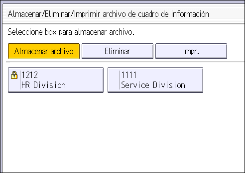 Ilustración de la pantalla del panel de operaciones