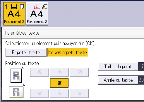Illustration de l'&eacute;cran du panneau de commande