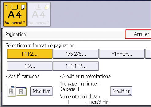 Illustration de l'&eacute;cran du panneau de commande