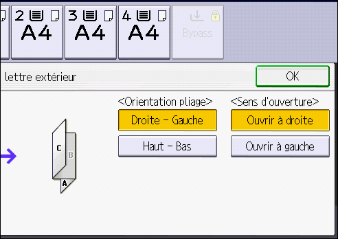 Illustration de l'&eacute;cran du panneau de commande