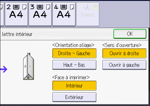 Illustration de l'&eacute;cran du panneau de commande