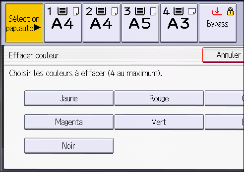 Illustration de l'&eacute;cran du panneau de commande